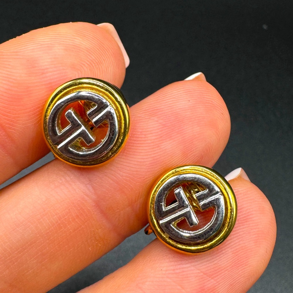 LOT 1402 18K gold plated rhodium plated Givenchy vintage clip on earrings